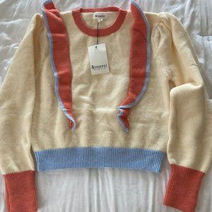 NEW Ruffle &Merci Sweater with puff sleeves